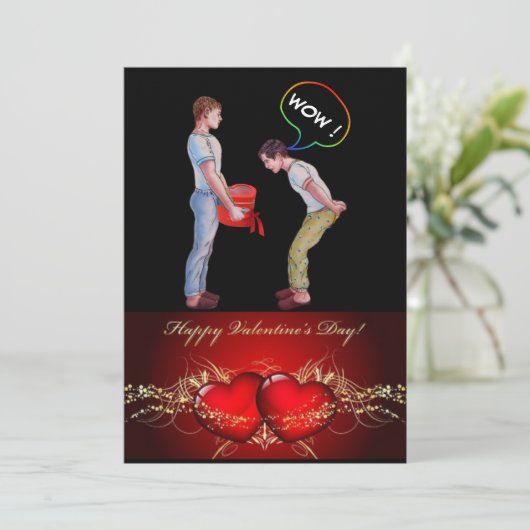 Mijn grappige homovriendje voor Valentijn Feestdagenkaart (Staand voorkant)