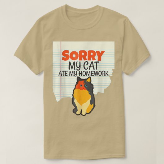 Mijn grappige kat at at mijn huiswerk Kinder op, l T-shirt (Design voorkant)