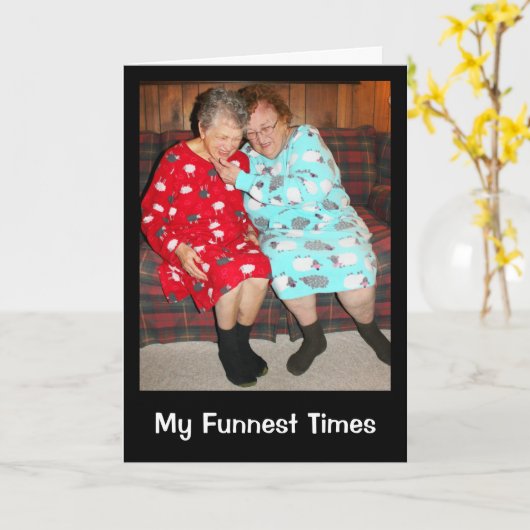 Mijn grappigste tijd wordt met je doorgebracht! kaart (Gele Bloem)