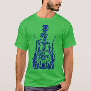 Mijn Gras is Blauw Bluegrass Lover Banjo Blauw T-shirt