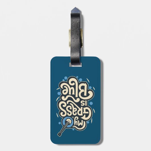 Mijn gras is Blauw Bluegrass Volksmuziek Bagagelabel (Achterkant verticaal)