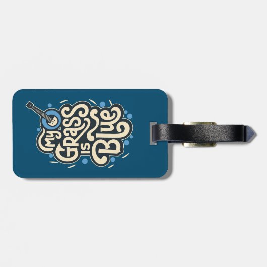 Mijn gras is Blauw Bluegrass Volksmuziek Bagagelabel (Achterkant horizontaal)