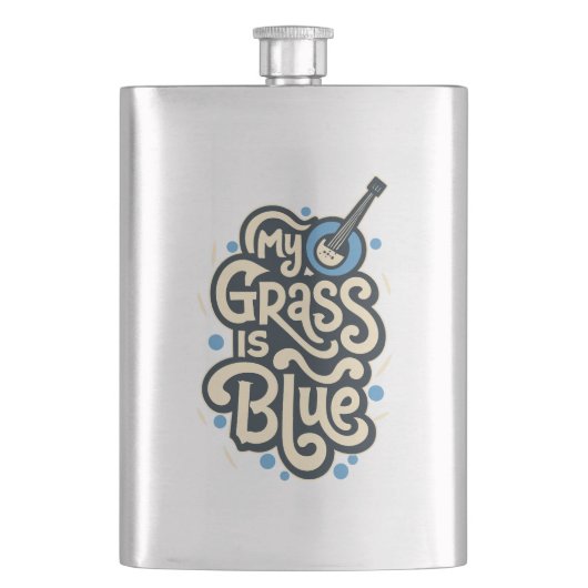 Mijn gras is Blauw Bluegrass Volksmuziek Flacon (Voorkant)
