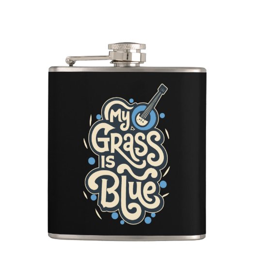 Mijn gras is Blauw Bluegrass Volksmuziek Heupfles (Voorkant)