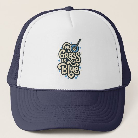 Mijn gras is Blauw Bluegrass Volksmuziek Trucker Pet (Voorkant)
