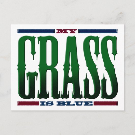 "Mijn gras is blauw" Briefkaart (Voorkant)