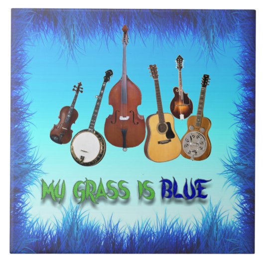 MIJN GRAS IS BLAUW TEGELTJE (Voorkant)