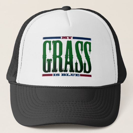 "Mijn gras is blauw" Trucker Pet (Voorkant)
