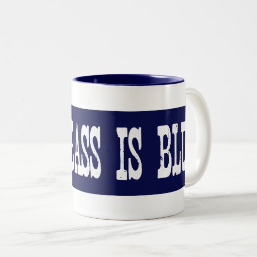 Mijn gras is blauw tweekleurige koffiemok (Voorkant rechts)