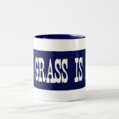 Mijn gras is blauw tweekleurige koffiemok (Center)