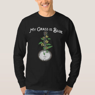 Mijn gras is Blauwe Banjo Vine  Flowers Illust T-shirt