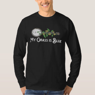 Mijn gras is Blauwe Banjo Vine Flowers Illust T-shirt