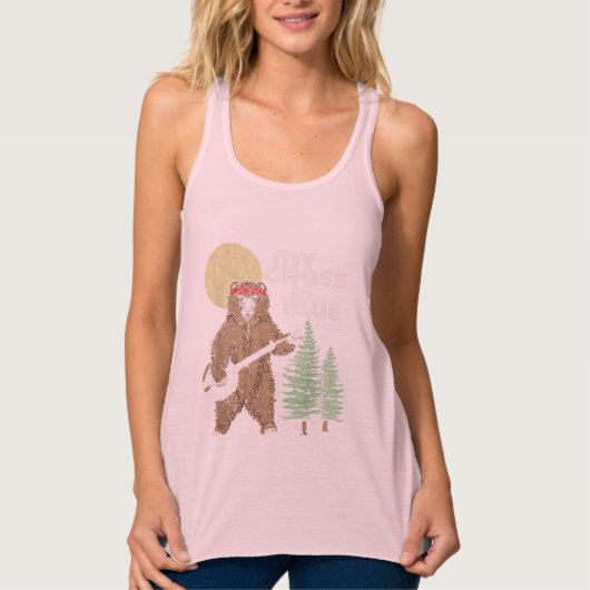 Mijn gras is Blue Banjo Beer Hippie Grizzly2 Tanktop (Voorkant)