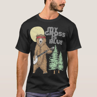 Mijn gras is Blue Banjo Beer Mountains Grappig T-shirt