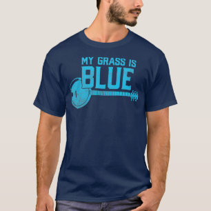 Mijn gras is Blue Bluegrass Banjo Player Fan T-shirt