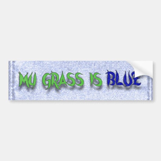 MIJN GRAS IS BLUE-BUMPERSTICKER BUMPERSTICKER (Voorkant)