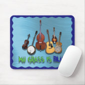 MIJN GRAS IS BLUE-MOUSEPAD MUISMAT (Met muis)