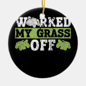 Mijn gras van de gras van de grasmaaie.. keramisch ornament (Voorkant)