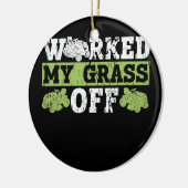 Mijn gras van de gras van de grasmaaie.. keramisch ornament (Links)