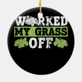 Mijn gras van de gras van de grasmaaie.. keramisch ornament (Achterkant)