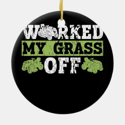 Mijn gras van de gras van de grasmaaie.. keramisch ornament (Achterkant)