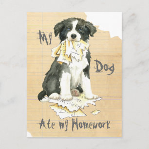 Mijn grens Collie Ate mijn thuiswerk Briefkaart