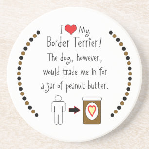 Mijn grensdrager houdt van pindaknop zandsteen onderzetter