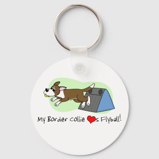 Mijn grenskolonie houdt van Flyball Sleutelhanger (Voorkant)