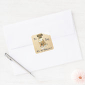 Mijn grenswerper op mijn thuiswerk vierkante sticker (Envelop)