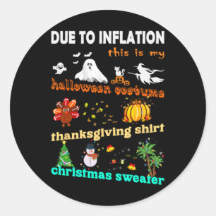 Mijn griezelige Halloween Thanksgiving Ugly Costum Ronde Sticker