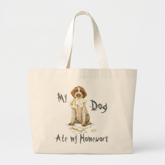 Mijn Griffon Ate mijn thuiswerk Grote Tote Bag (Voorkant)
