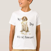 Mijn Griffon Ate mijn thuiswerk T-shirt (Voorkant)
