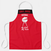 Mijn grill Mijn regels personaliseren Funny BBQ Gr Schort (Voorkant)