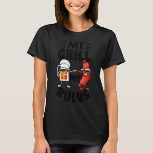 Mijn grill Mijn regels zijn bier en hotdog vrouwen T-shirt