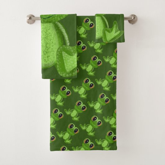 Mijn groene kikkerkeukenset voor vrienden bad handdoek (Insitu)