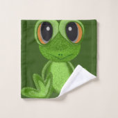 Mijn groene kikkerkeukenset voor vrienden bad handdoek (Wasdoekje)