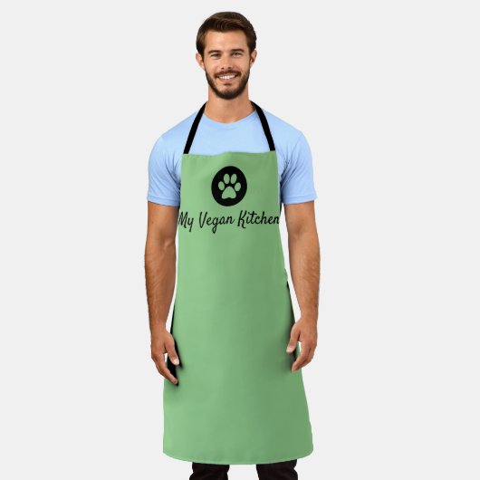Mijn Groene Schort Vegan Kitchen (Groot) (Gedragen)