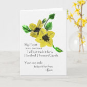 Mijn Groet van de Waterverf van Rumi van het Hart Kaart (Gele Bloem)