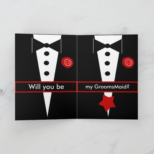 Mijn GroomsMaid CUSTOM Kaart Tux 4A (Binnen)