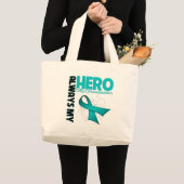Mijn grootmoeder altijd Mijn Hero - Ovariumkanker Grote Tote Bag (Voorkant (product))