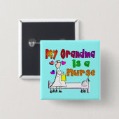 Mijn grootmoeder is een NURSE Vierkante Button 5,1 Cm (Voorkant /achterkant)