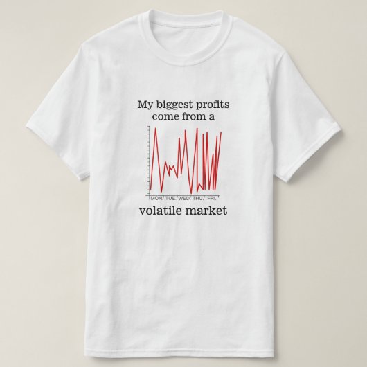 Mijn grootste winst komt van een volatiele markt t-shirt (Design voorkant)