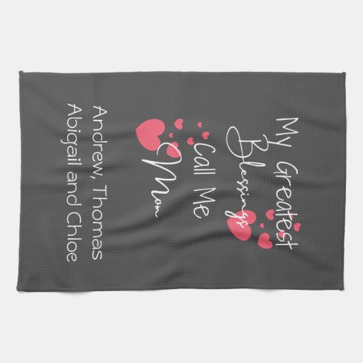 Mijn grootste zegeningen noemen me mama, Gift voor Theedoek (Horizontaal)