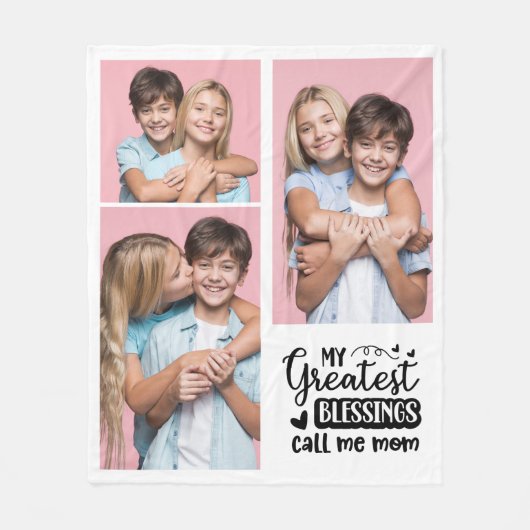 Mijn grootste zegeningen noemen me moeder 3 foto fleece deken (Voorkant)