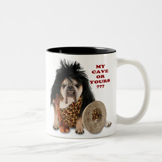 Mijn grot of die van jou? tweekleurige koffiemok (Rechts)