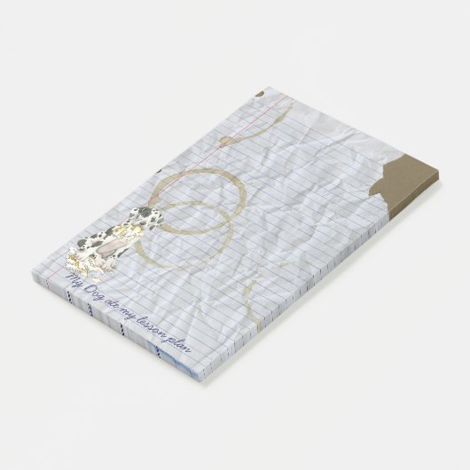 Mijn grote Dane Ate mijn Lesson Plan Post-it® Notes (Schuin)