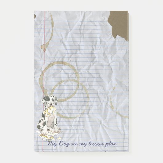 Mijn grote Dane Ate mijn Lesson Plan Post-it® Notes (Voorkant)