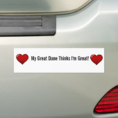 Mijn grote deen denkt dat ik geweldig ben bumpersticker (Op auto)