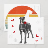 Mijn grote deen is mijn Valentijn, grote deen-love Aankondigingskaart (Voorkant / Achterkant)