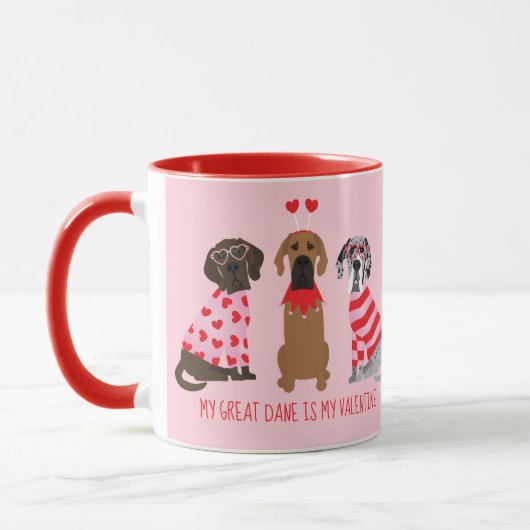 Mijn grote Deen is mijn Valentijn Mok (Links)